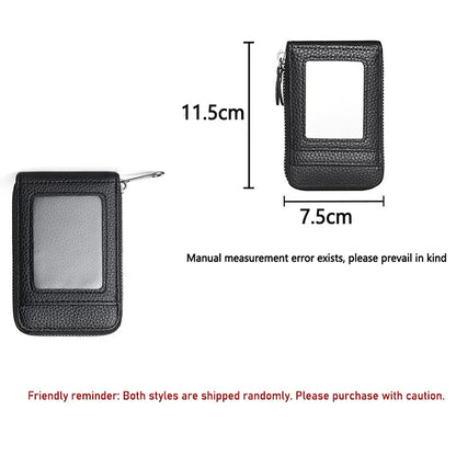 1pc Organ Card Bag Korean Edition Portable Women's Short Bank Card Cover Business Card Clip Zipper Vertical Handheld Bag