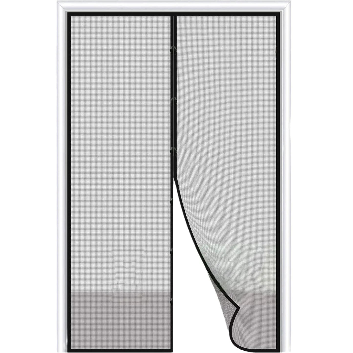 Magnetic Screen Door Curtain Anti Mosquito Insect Fly Bug Polyester Soft Door Curtain Easy Installation Auto-Close Door Mesh