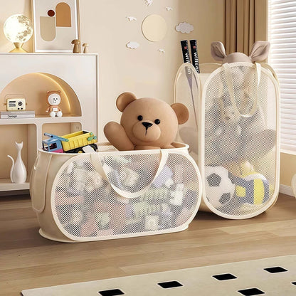 Children's Toys Storage Basket Large Capacity Laundry Basket Multifunctional Children's Dolls Breathable Storage Basket Mesh Bag