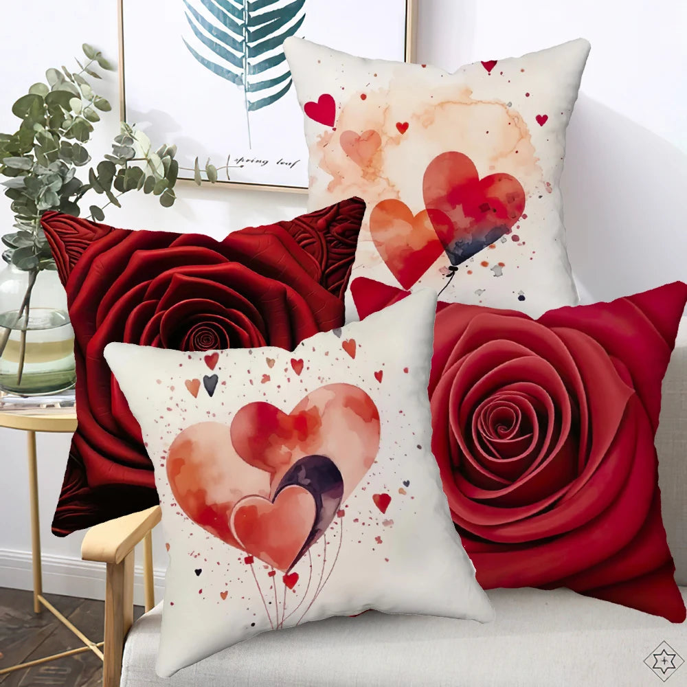Heart Pillow Cover Valentine's Day Cushion Cover Pillow Case Office Chair Sofa Bed Home Decor Throw Pillow Cover