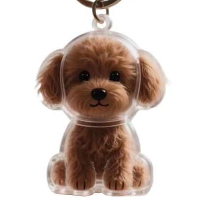 Cute Cat Dog Pet Hair Storage Box Keychain Bag Hanging Decoration Cat Hair Transparent Creative Souvenir,Pet Memorial Ideal Gift