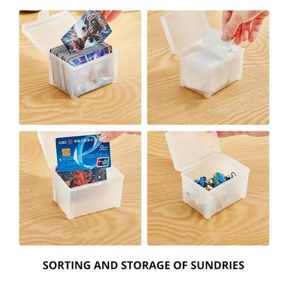 2/4PCS Small Semi-Transparent Plastic Cards Cases Folder Matte Flip-Top Jewelry Box Accessories Storage Organize Packaging Boxes