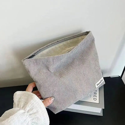 Corduroy Makeup Bag for Female Internet Celebrity, Large Capacity Lipstick Makeup, Change, Mobile Phone, Handheld Bag