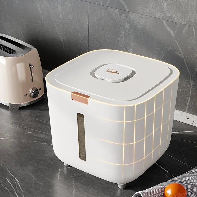 1PCS Thickened Moisture-Proof Rice Bucket with Lid Sealed Insect-Proof Canister for 5/10KG Pressed Noodles Powder Storage Box