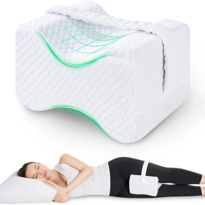 Knee Pillow for Side Sleepers with Straps, Soft Memory Foam Leg & Knee Pillow, memory foam leg pillow for side sleepers