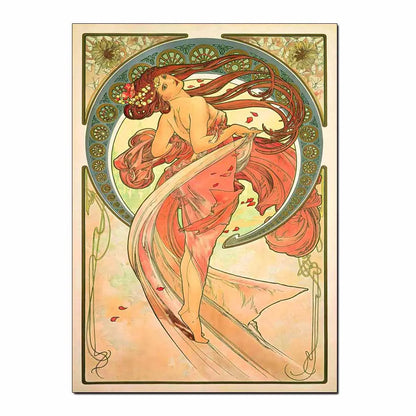 Art Nouveau Retro Poster Abstract Wallpaper Print Canvas Painting Wall Art Picture for Living Room Home Decor Aesthetic Mural