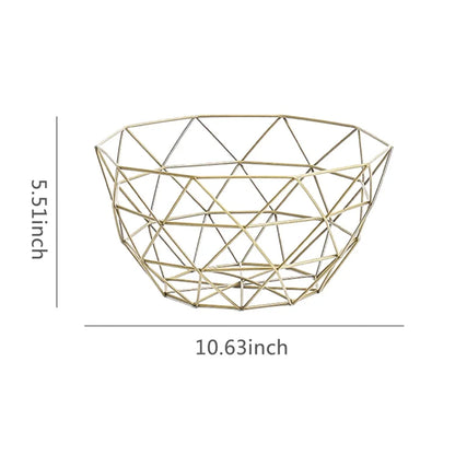 Metal Fruit Basket Simple Fruit Basin Multi-Size Iron Snack Bread Vegetable Storage Bowls Kitchen Eggs Dessert Holder Organizer