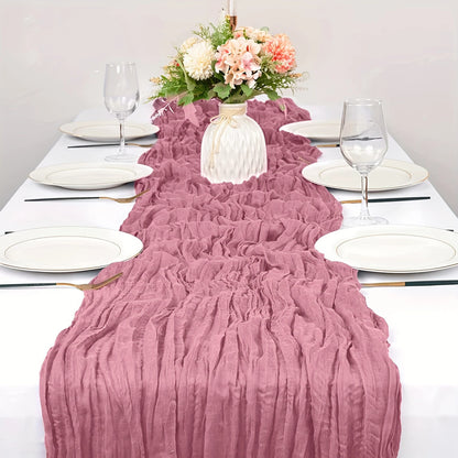1pc Boho Style Cheesecloth Table Runner Long Gauze Sheer RomanticTable Runner For Weddings, And Scene Decor Home Decor