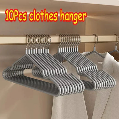 10pcs Metal Clothes Hangers Traceless No-Slip Durable Strong Space Saver for Bedroom Organization Non-Slip Strong Clothes Racks