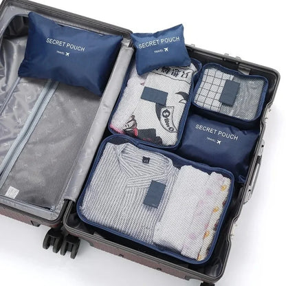 Protable Large Capacity Waterproof Luggage Clothing Underwear Storage Bag 6 Pcs/Set Travel Storage Bag Travel Bag With Zipper