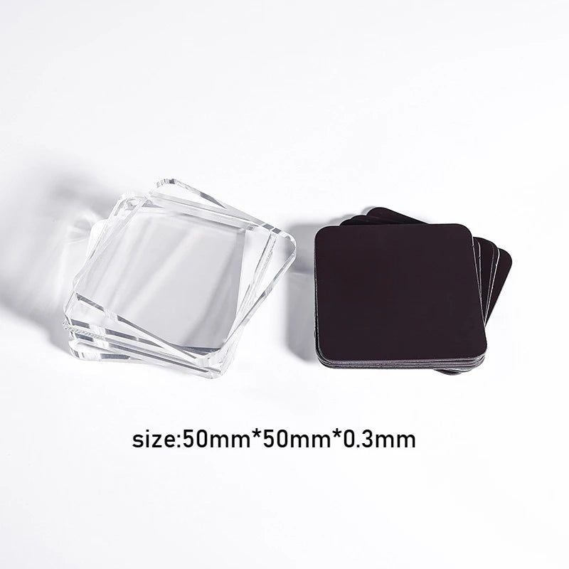 5/10pcs DIY Refrigerator Magnet High Transparent Acrylic Square Round with Magnetic Sheet Material Package Home Decor