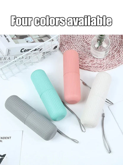 1Pc Portable Toothbrush Cup Bathroom Toothpaste Holder Storage Case Box Organizer Travel Toiletries Storage Cup New Creative