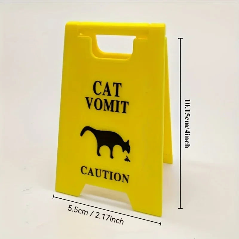 1pc Cat Vomiting (wet Ground) Sign Funny Sign Cat Dog Vomiting Sign