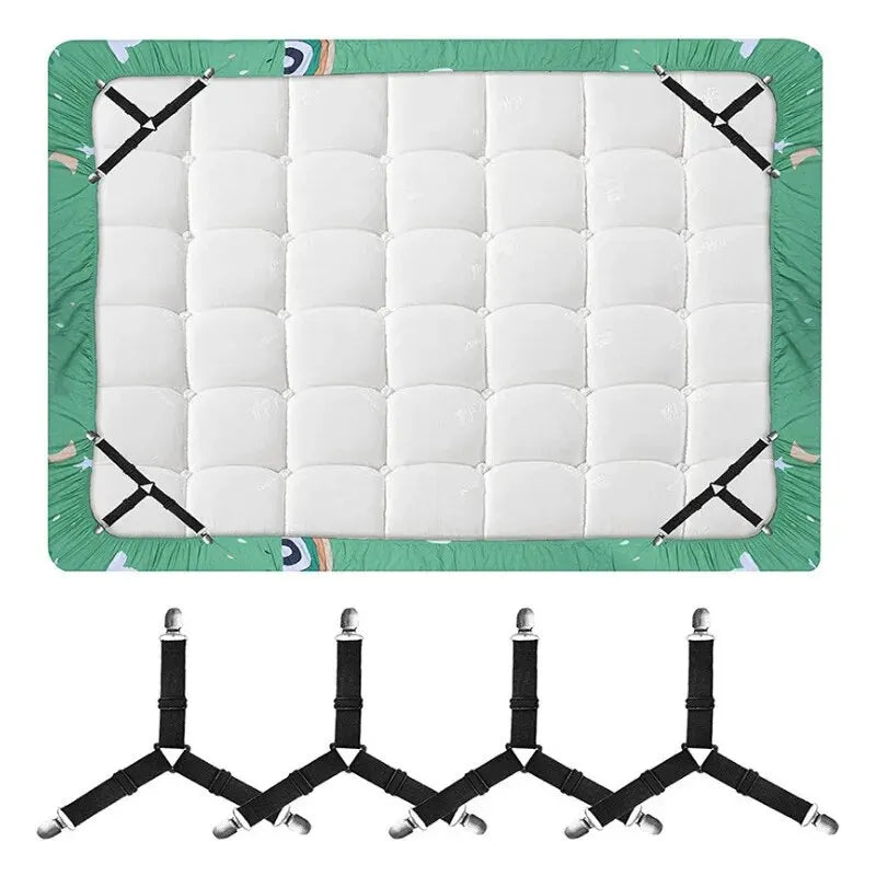Triangle Bed Sheet Holders Fitted Sheet Clips Adjustable Sheet Suspenders Mattress Gripper Clips for Bed Mattress Cover