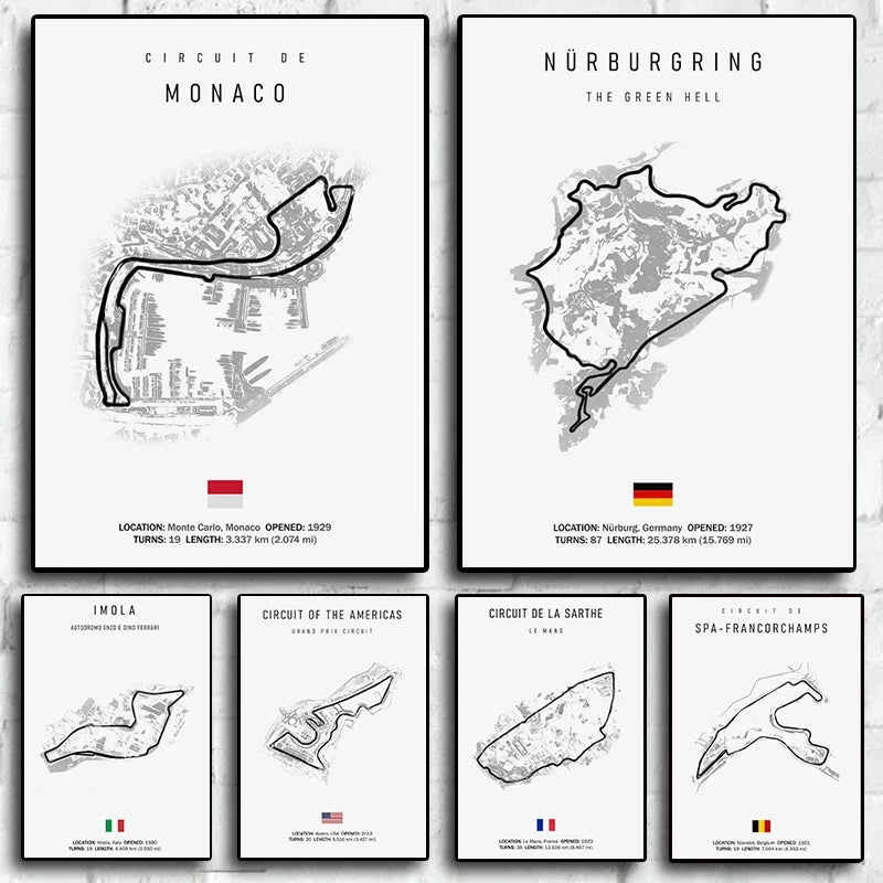F1 Internationa Track Circuit Canvas Painting F1 Imola Wall Art Nordic Poster Aesthetic Motorsport Race Picture For Home Decor