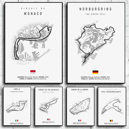 F1 Internationa Track Circuit Canvas Painting F1 Imola Wall Art Nordic Poster Aesthetic Motorsport Race Picture For Home Decor