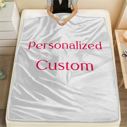 Personalized Custom Blanket with Photo - Unique Gift for Boyfriend Birthday Girls Dogs Guest Celebration Soft Comforter Throw
