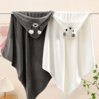 Toddler Baby Hooded Towels Super Soft Newborn Kids Bathrobe Warm Sleeping Swaddle Wrap for Boys Girls Coral Velvet Wrap Blanket