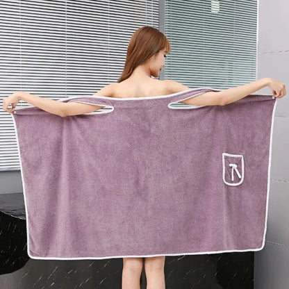 Women's Wearable Bath Towel, Fast Drying Robe for Shower, Beach, Spa, Gym, Soft absorbent Bathing Wrap for Ladies & Girls