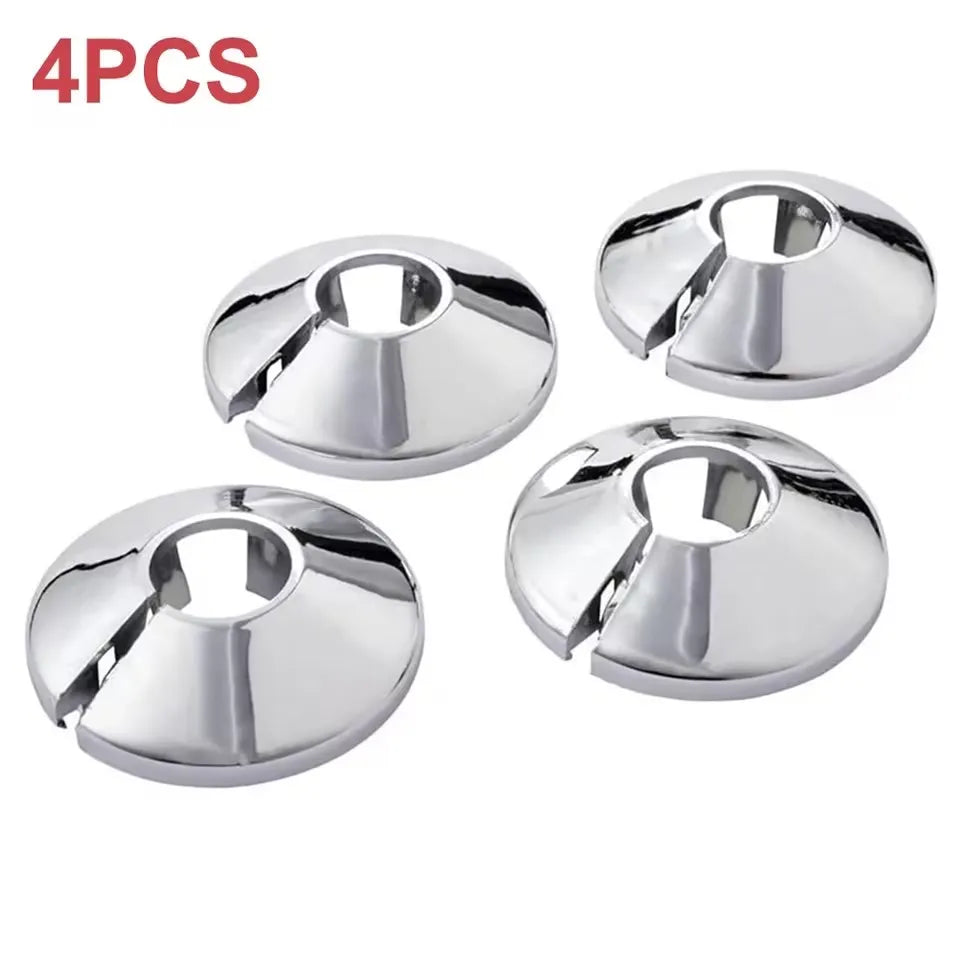 4PCS 15mm Radiator Pipe Collars Cover Triangle Valve Plastic Decorative Cover Round Snap Type Faucet Plumbing Pipe Cover