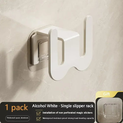 Non Perforated Simple Shoe Storage Rack Bathroom Door with Drainage on The Back Wall Bathroom Slipper Rack Wall Mounted Hook