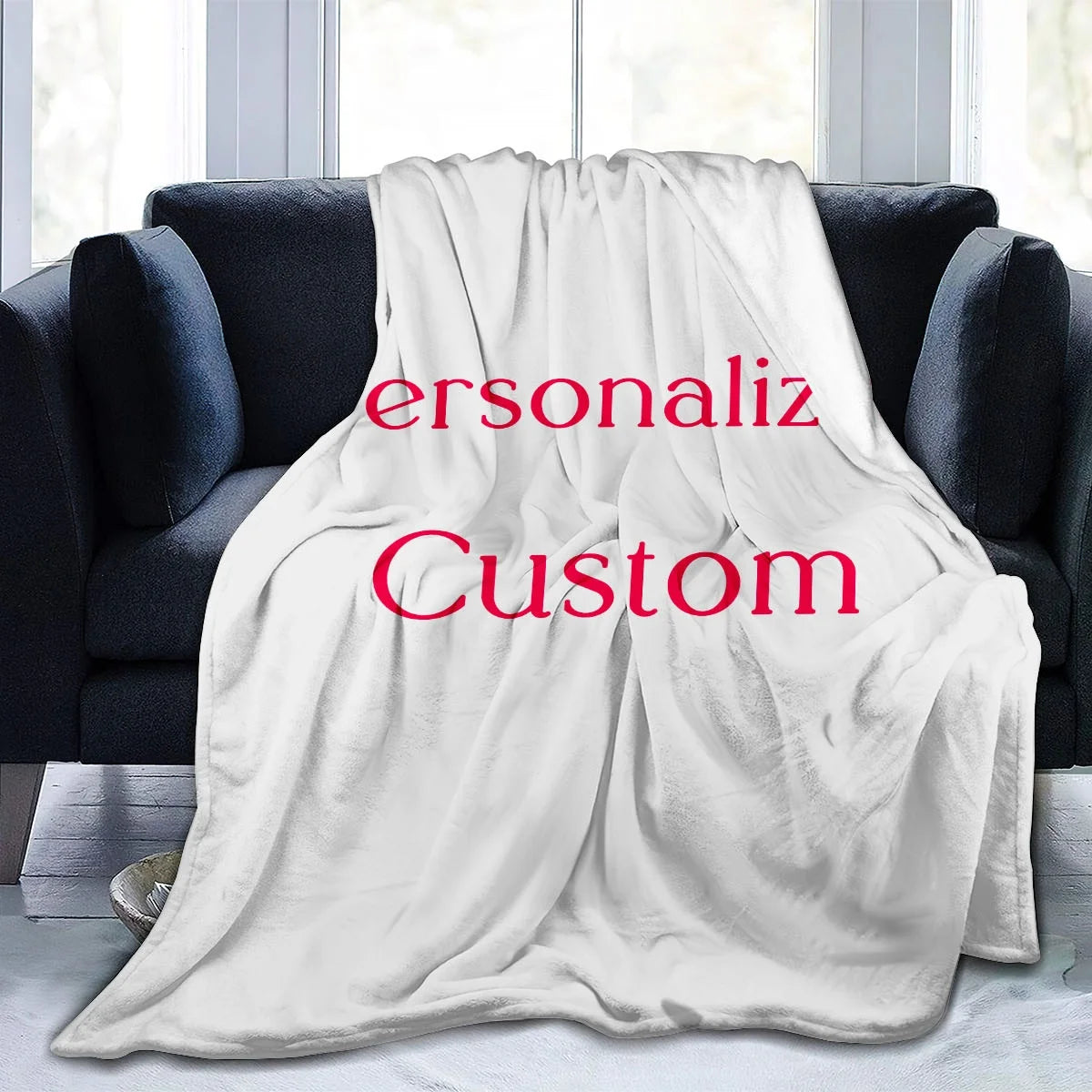 Personalized Custom Blanket with Photo - Unique Gift for Boyfriend Birthday Girls Dogs Guest Celebration Soft Comforter Throw