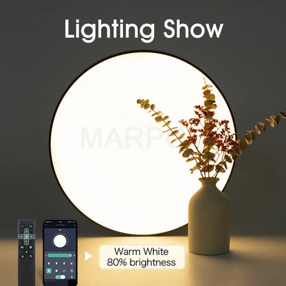 MARPOU Big Size Smart ceiling lamp led lamp for bedroom 80W ceiling lights with Remote control Dimmable led lights for room