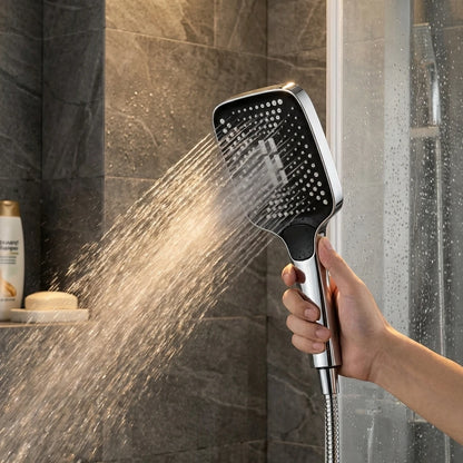Adjustable 3-Mode Rainfall Shower Head Large Flow High Pressure Water Saving Shower Mixer - Bathroom Accessory
