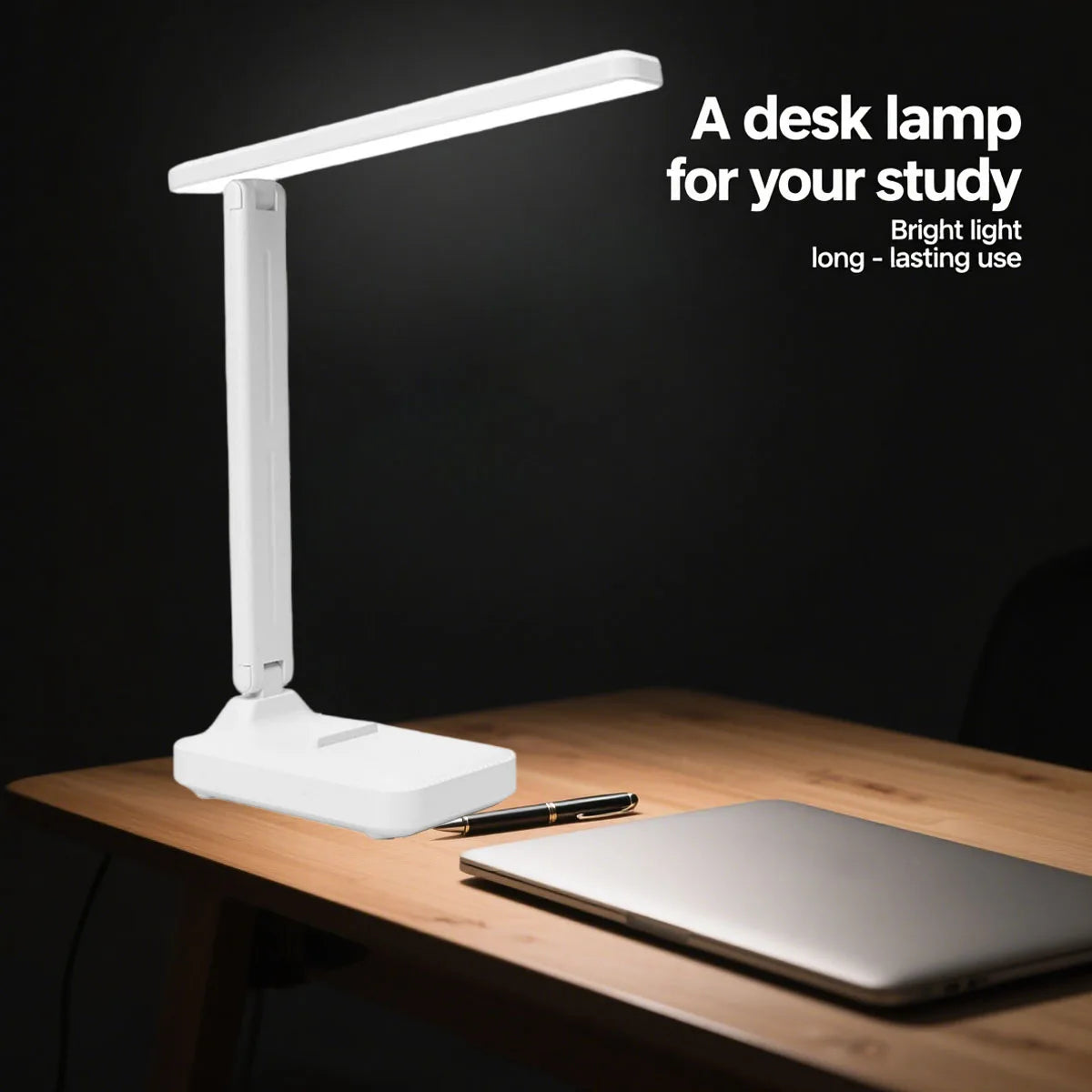 Single-Head LED Folding Desk Lamp，Eye Protection Reading Night Light，Touch Dimmable，800mAh Chargeable battery
