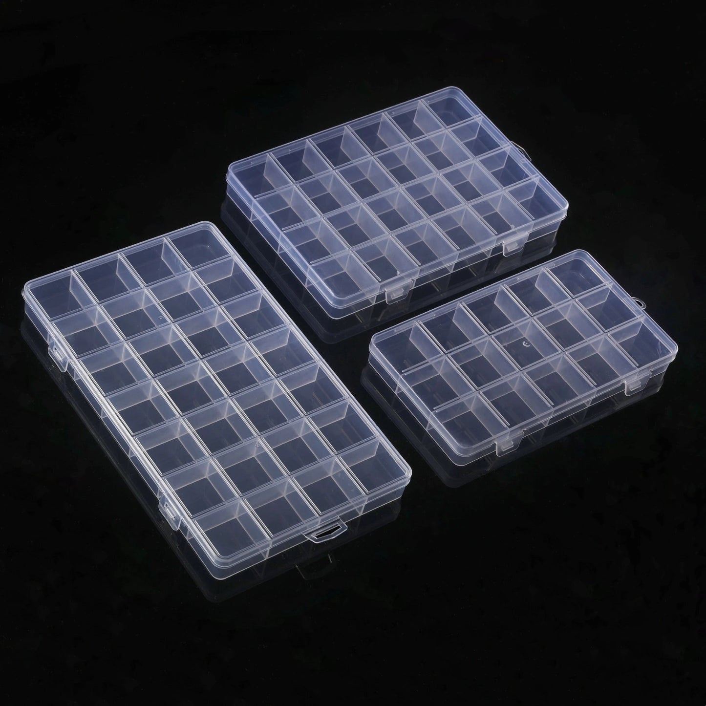 Clear 24-Compartment Plastic Storage Box – Organizer for Crafts, Beads, Jewelry & Small Items (1 Pack)