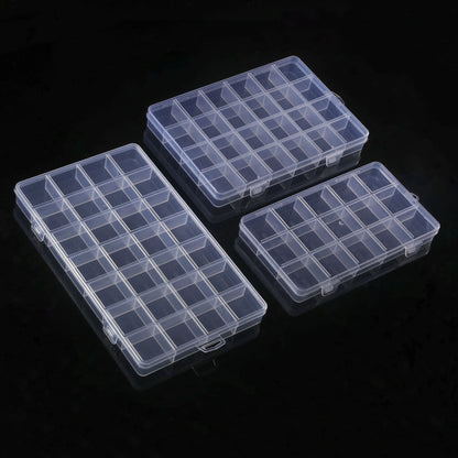 Clear 24-Compartment Plastic Storage Box – Organizer for Crafts, Beads, Jewelry & Small Items (1 Pack)