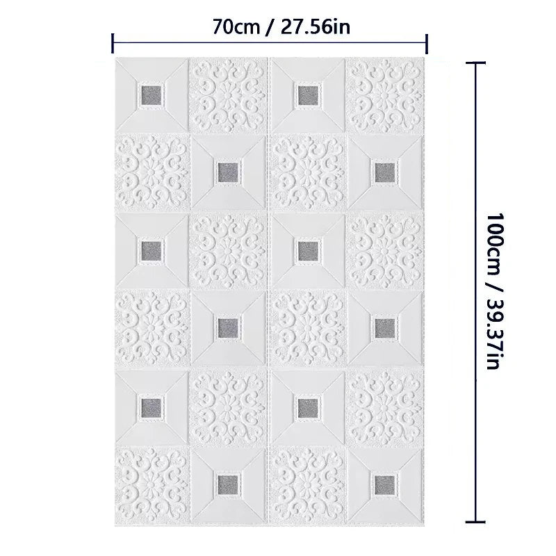 70cm*1M 3D Brick Pattern Wall Panels Wallpaper DIY Waterproof for Living Room Bedroom Kitchen Background Wall Decoration