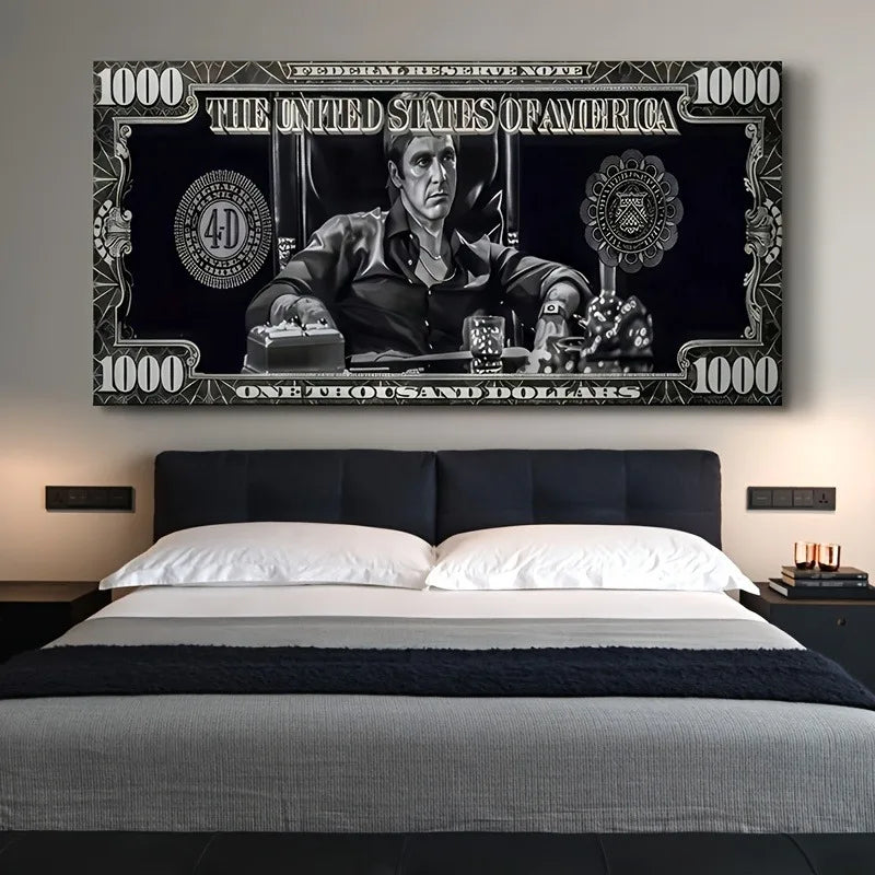 Classic Movie Canvas Painting Scarface Tony Montana Poster Dollar Wall Art Money Pictures Print Living Room Home Decor Artwork