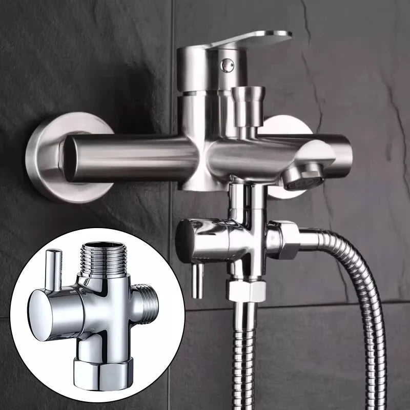 G1/2 inch diverter valve three-way T-type adapter for shower brass faucet connector bathroom faucet water diverter