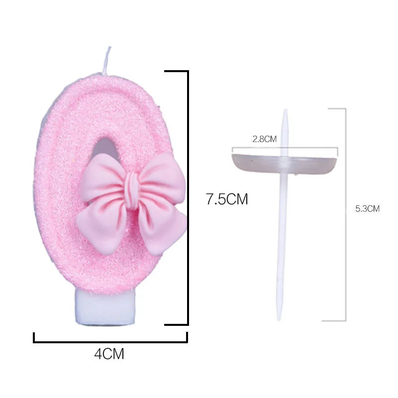 Creative Digital 0-9 Number Birthday Cake Candles New Girls Pink Bow Household Home Decor Ornaments Cakes Decorations Candle