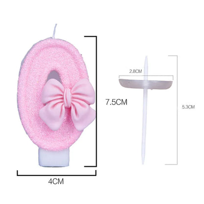 Creative Digital 0-9 Number Birthday Cake Candles New Girls Pink Bow Household Home Decor Ornaments Cakes Decorations Candle