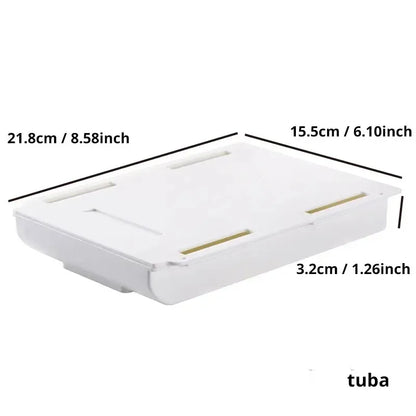 White SelfAdhesive Storage Drawer Box Makeup Pencil Tray Desk Hidden Under Desk Stand Self-adhesive Under-drawer Storage Box YH