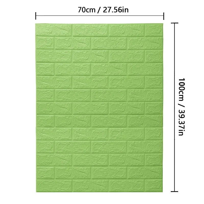 70cm*1M 3D Brick Pattern Wall Panels Wallpaper DIY Waterproof for Living Room Bedroom Kitchen Background Wall Decoration