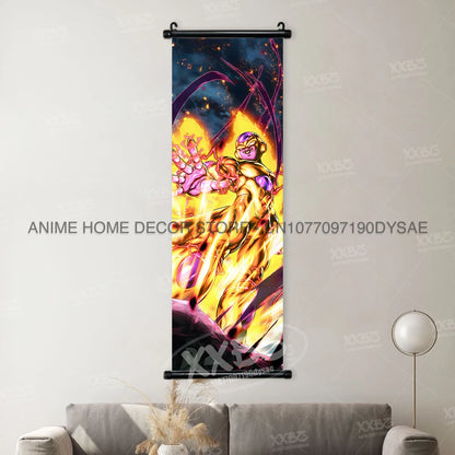Dragon Ball Posters Anime Figures Wall Art Frieza Home Decor VegetaIII Scrolls Picture Goku Hanging Painting Son Gohan Wallpaper