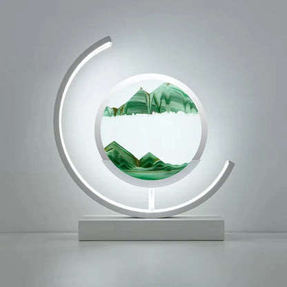 LED Night Light Moving Sand Art Table Lamp Quicksand Sandscape 3D Hourglass Bedside Lamps Flowing Sand Painting Home Decor Gifts