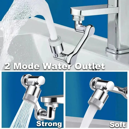 1080°Swivel Faucet Extender Sink Water Faucet Aerator Extension in Plastics, Swivel Robotic Arm Bathroom Faucet Extender Kitchen