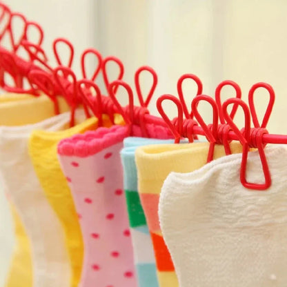 Portable Retractable Clothesline with 12 Clips Laundry Dryer Rope Drying Rack for Outdoor Hanging Clothes Line