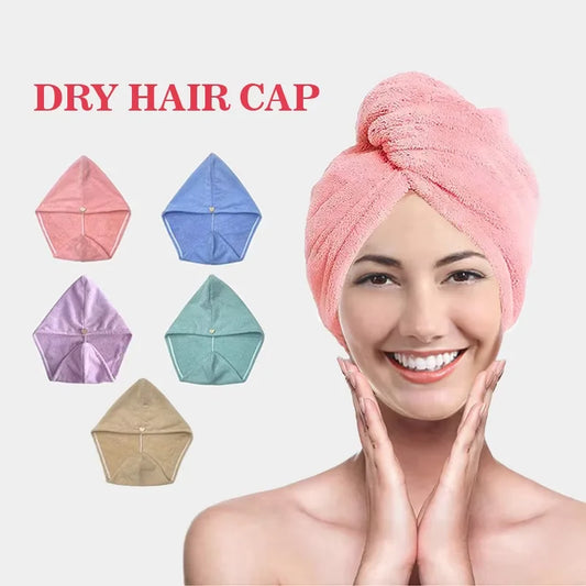 Women's Microfiber Hair Towel Wrap, Ultra Absorbent Quick Dry Hair Turban, Shower Spa Head Drying Hat