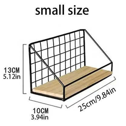 1pc Creative Wall Mounted Shelves, Bedroom Iron Wall Hanging Storage Shelves, Storage Baskets, Hanging Shelves, Home Furnishings