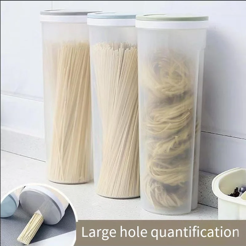 1pc Noodles Sealed Can Food Storage Spaghetti Noodle Pasta Container With Locking Lid Food Grade Plastic Kitchen Storage