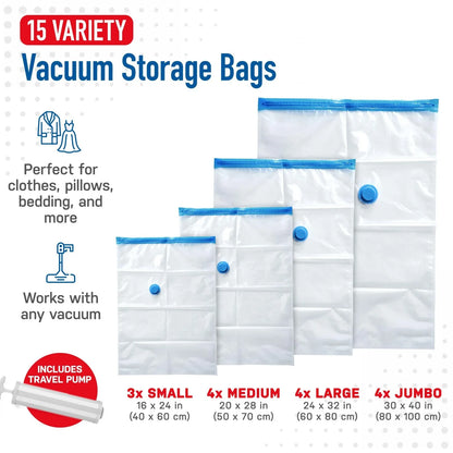 3-5PCS Vacuum Storage Bags, Space Saver Bags  Compression for Comforters and Blankets Clothes Travel Packing Organizer