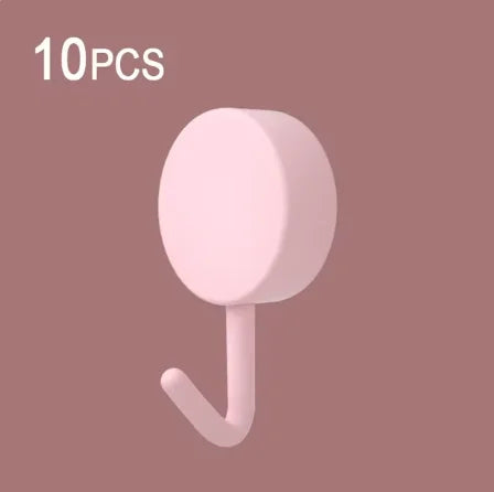 10PCS Self Adhesive Wall Hook Strong Without Drilling Coat Bag Bathroom Door Kitchen Towel Hanger Hooks Home Storage Accessories