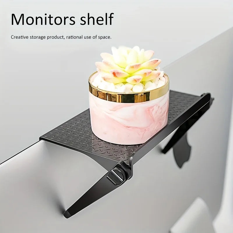 Adjustable TV Screen Top Storage Shelf Computer Monitor Screen Top Storage Rack TV Media Box Router Shelf Rack Home Organizer