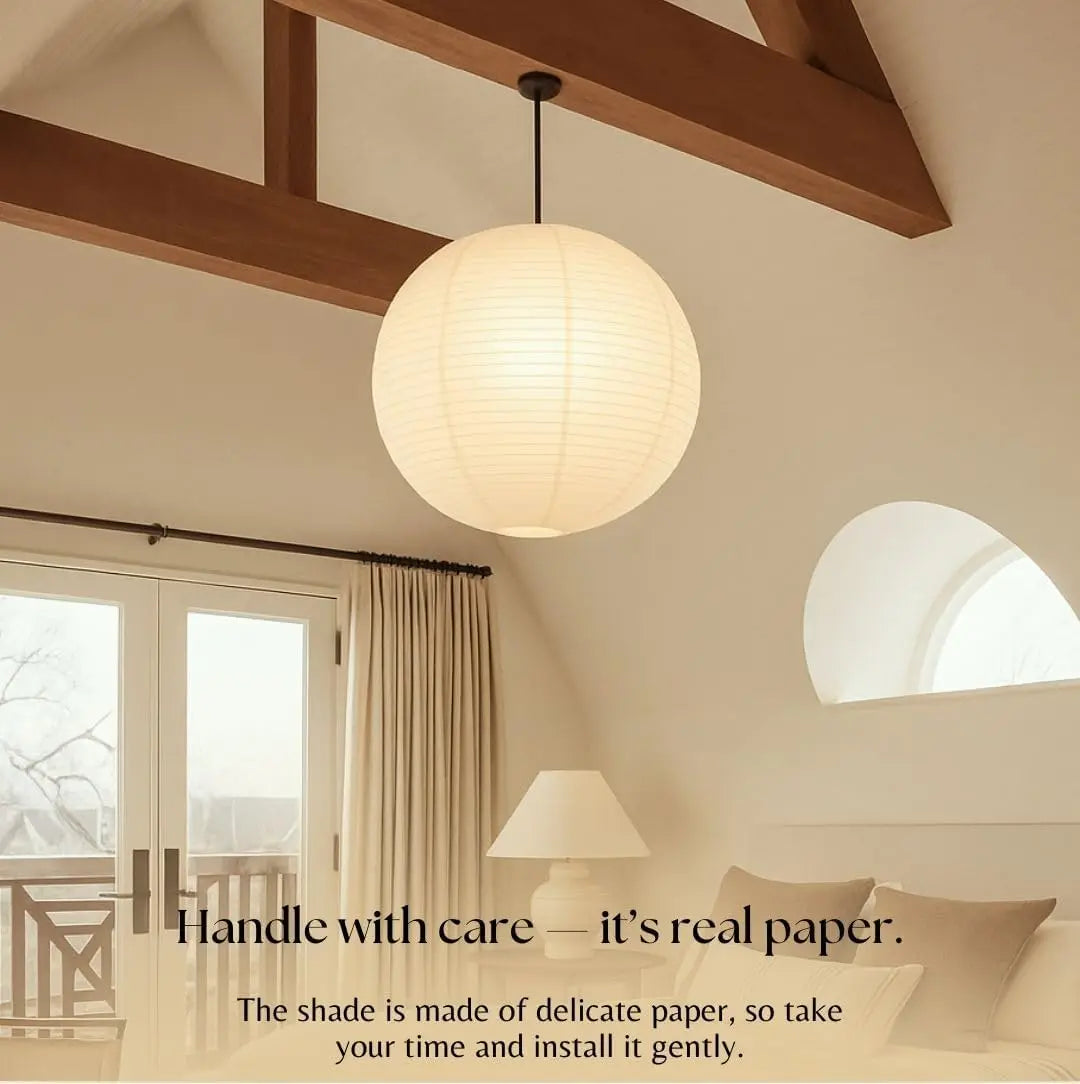 Noguchi Rice Paper Pendant Light for Home Decor Minimalist Japanese Paper Hanging Lamps For Living Room Home Decor Hanging Light