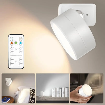 Magnetic LED Wall Light Night Dimmable Magnetic Picture Lights 360° Rotation Touch Remote Control Cabinet Spotlight Night Lamp